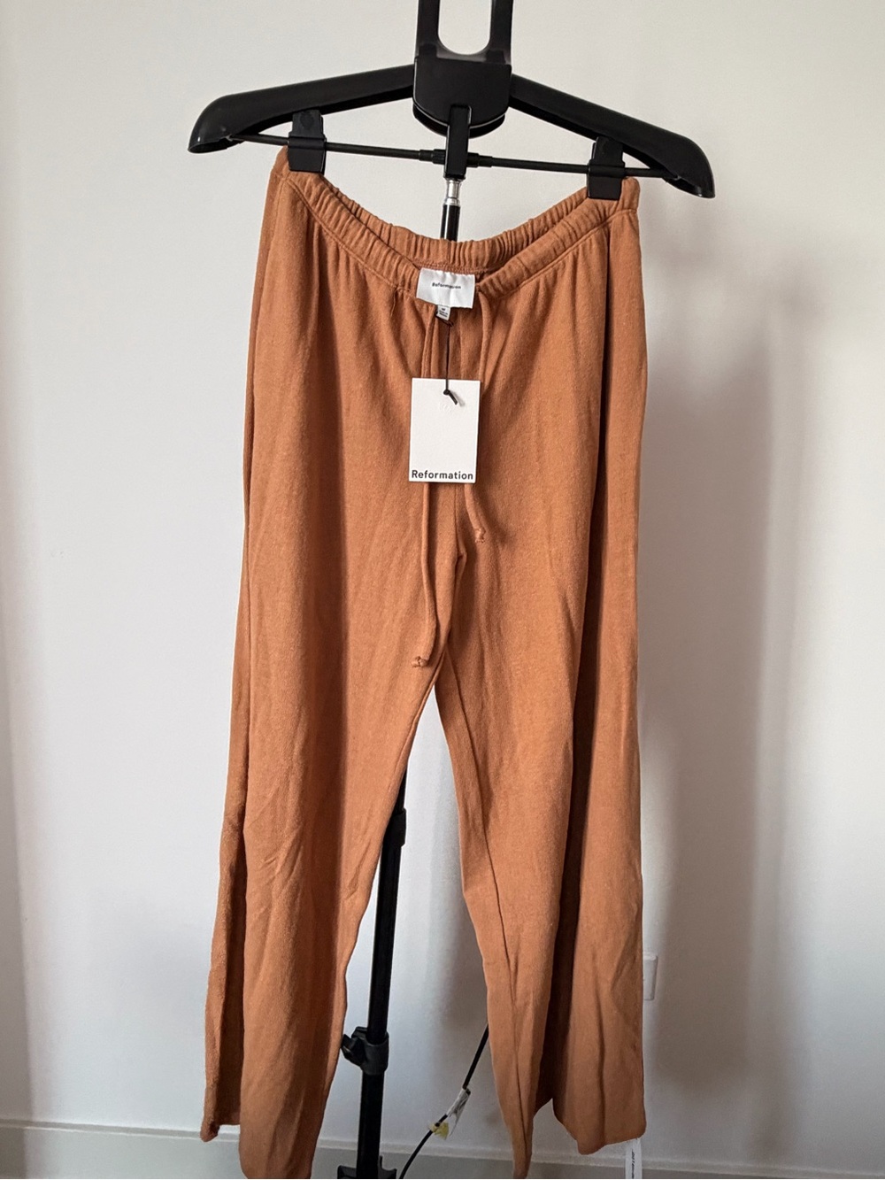 Reformation Womens Straight-Leg Pants in Rust Brown